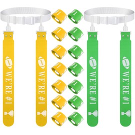 14 Set Football Belt and Flag Adjustable Equipment Set for Sport Team Training Competition Youth Adult(Yellow and Green)