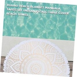 TOVINANNA Towels Tassels Mandala Beach Towel Round for Meditation Rug Yoga Mat Picnic Blanket