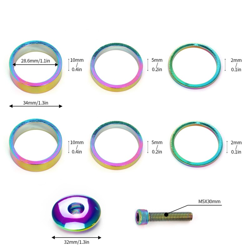 MEISCHE 1 1/8 Inch Headset Spacer with Stem Top Cap