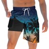 TUONROAD Compression Board Shorts for Mens Palm Tree 3XL Swimming