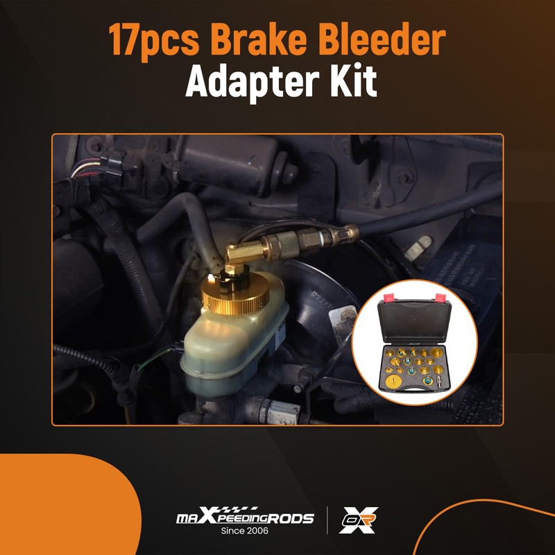 maXpeedingrods 17PCS Brake Bleeder Adapter Kit, Master Cylinder Bleeder Kit,