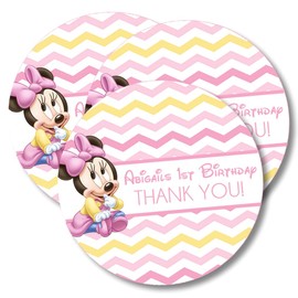 Minnie Mouse 1st Birthday Party Stickers Or Favor Tags, Minnie Mouse Baby Shower Stickers, Minnie Mouse Baby Shower Favors