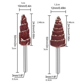 Unbranded 60X Cone Shape Abrasive Flap Wheel 1/8" Shank For Deburring Sanding Polishing