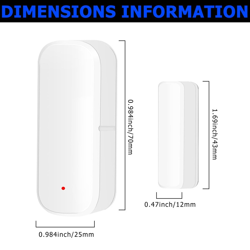 GOEDCH Set of 2 WiFi Door Sensor Detector Smarter: Window