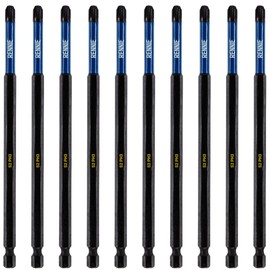 10 x Rennie Tools 150mm Long PH3 Impact Screwdriver Driver Bits Set. Magnetic Phillips No.3 Heavy Duty Impact Driver Bit Set. Extra Long PH3 Bits. Hex Shank. Cross Head