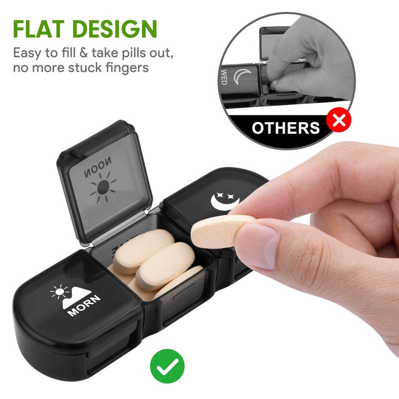 Fullicon Weekly Pill Box Organiser 3 Times A Day, Travel