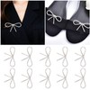 10Pcs Diamond Rhinestone Bow Glass Flash Brooch Claw Chain Suit