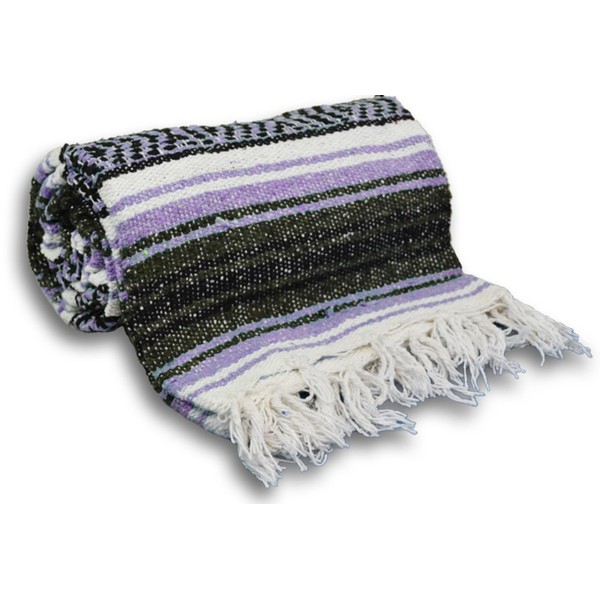 YogaAccessories Traditional Mexican Yoga Blanket ( Light Purple)