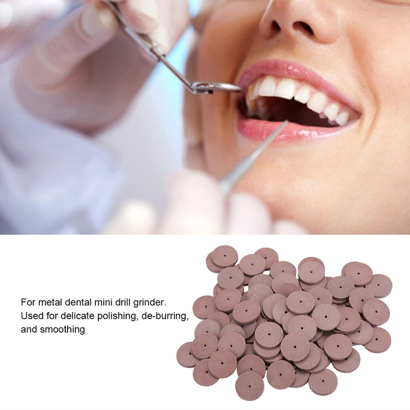 100pcs Rubber Polishing Wheel for Metal Dental Mini Drill Grinder