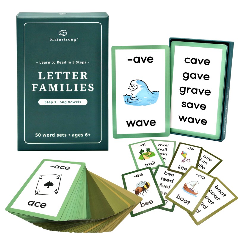 Brainstrong Phonics Flashcards - Brainstrong Letter Families - Box Set