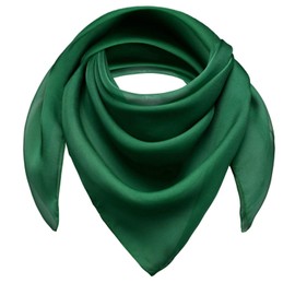 Basic Sense Square Chiffon Scarf Retro Lightweight Neck Scarves Bandana for Women, Dark Green