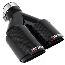 FAIZJUNBEN Carbon Fiber Exhaust TipDual exhaust tips with 2.5-inch inlet and 3.5-inch outletMirror textured carbon fiber exhaust tip