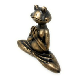 Nature's Mark 6" H Resin Meditating Yoga Frog Statue Figurine Home Decorative Accent Decor for Tabletop Living Room Bedroom Office Desktop Cabinet Shelf