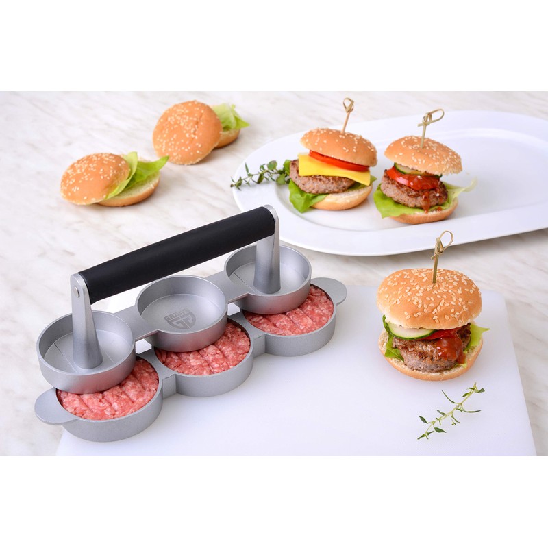 GRÄWE Hamburger Press for 3 Mini Burger Patties, 3 Mini