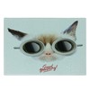 Lunarable Funny Cutting Board, Funny Cat with Cups of Coffee