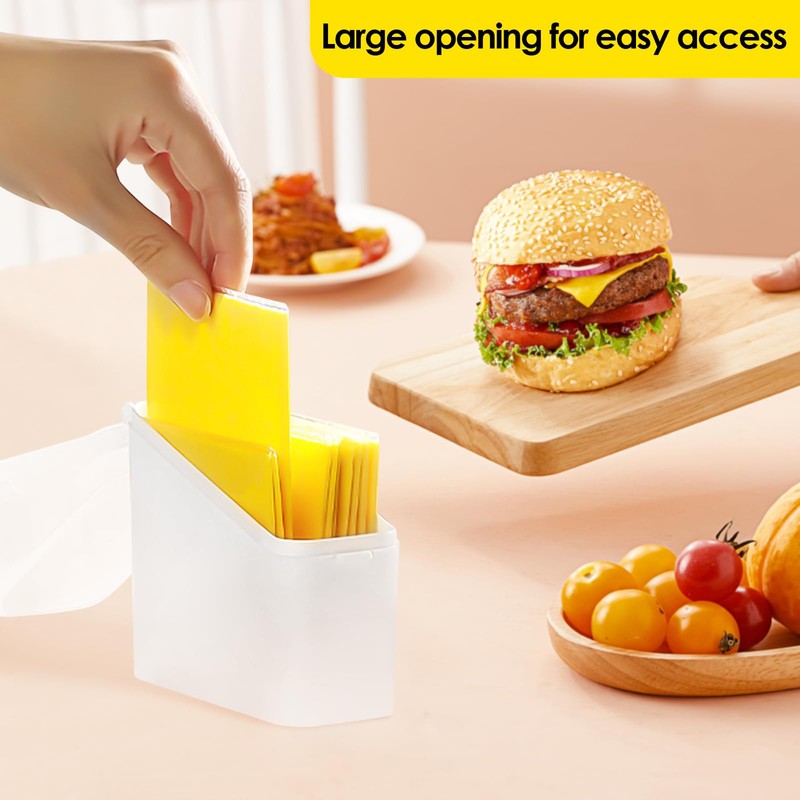 Linkidea 2 Pcs Sliced Cheese Container, Plastic Cheese Holder with