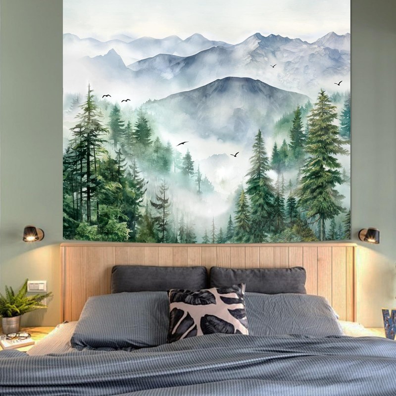 Avinyl - Tapiz de bosque de montaña para recámara, 150