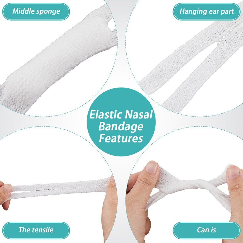 Patelai 10 Pcs Elastic Nose Bandage, External Nasal Bandage Dressing