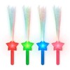 Set of 4 Assorted Star Fiber Optic Light Up Wands