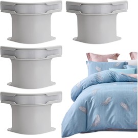 Sheet Fastening Clips, Set of 4, Sheet Holders with Locking Strips, Non Slip Heavy Duty Sheet Corner Retainers, Grippers for Mattress Protector, Blanket, Bedding (Gray)