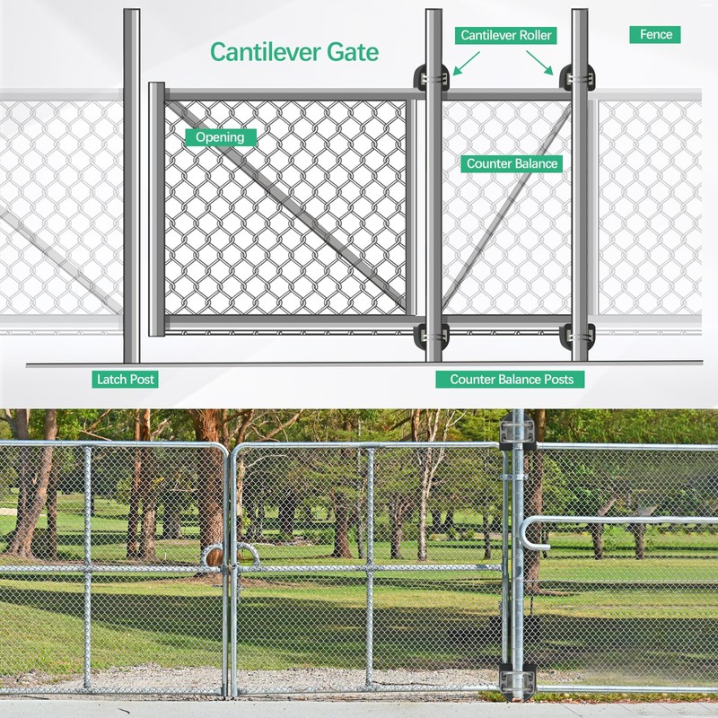 Wmebee Nylon Cantilever Gate Roller, 2-3/8"(2-1/2") Round Gate Frame 4"