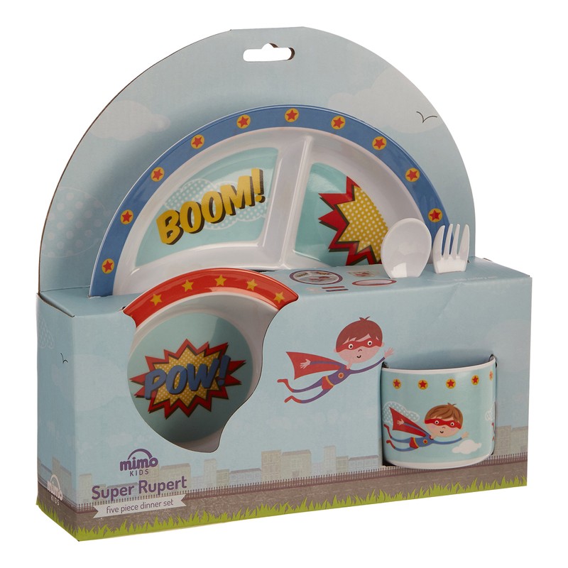 Premier Housewares 1206330 Mimo Kids Rupert Dinner Set 5 Piece,
