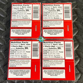 Bazooka 4-PACK LOT OF BAZOOKA ORIGINAL BUBBLE GUM 6 PIECES PER BOX=24 PIECES +JOE COMIC!