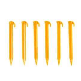 Coghlan's 6-Inch Recycled Plastic Tent Pegs - Durable Ground Stakes for Secure Camping, Backpacking, Outdoor Equipment - Essential Camping Gear Accessories, Lightweight & Eco-Friendly, Pack of 6