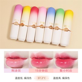 BONNIE CHOICE 6 Pcs/Set Peach Aloe Vera Strawberry Blueberry Avocado Grape Jelly Lipstick Set Temperature Change Moisturizer flower Lip Stick