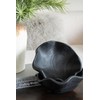 A&B Home Handcarved Black Teak Wood Decorative Bowls, Pedestal Display