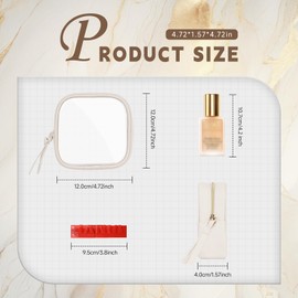 Kosmetiktasche Durchsichtig Mini Transparent Kulturtaschen Make up Tasche Kleine Kulturbeutel Damen Wasserdicht PU mit Stützstreifen Kosmetikzubehör-Organizer Mädchen 12 * 4 * 12cm