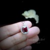 Ruby Necklace - Pigeon Blood Red Ruby Pendant - White