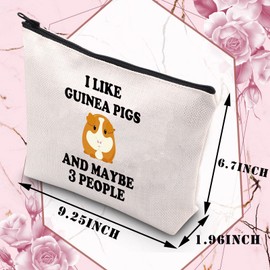 BDPWSS Guinea Pig Makeup Bag Funny Guinea Pig Gift for Women Guinea Pig Lover Gift I Like Guinea Pigs and Maybe 3 People Gift (I Like Guinea Pig CA)