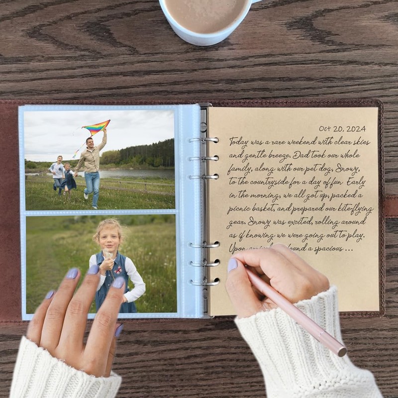Genuine Leather Photo Album 4"x6" 120 Pockets with 30 Sheets