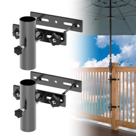 Patio Umbrella Holder Parasol Holder for Deck Railings Outdoor Umbrella Stand Mount Clamp for Balcony,Adjustable Umbrella Holder Fixed Clip Deck Table Umbrella Mount for Fence,Courtyard,Boats,Tailgate