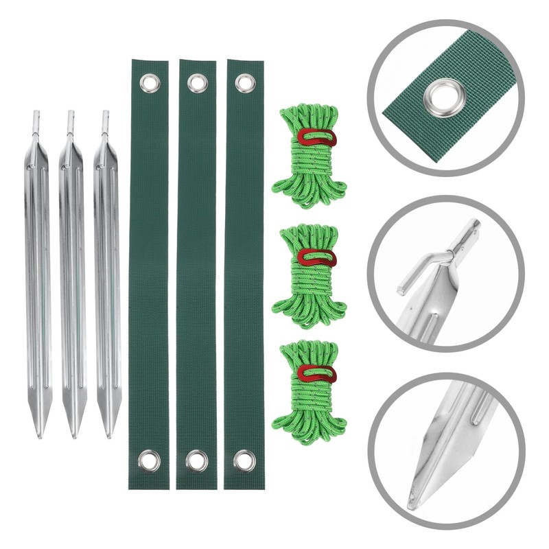 KONTONTY 9pcs Heavy Duty Tree Staking Straps Stakes Ropes Bark