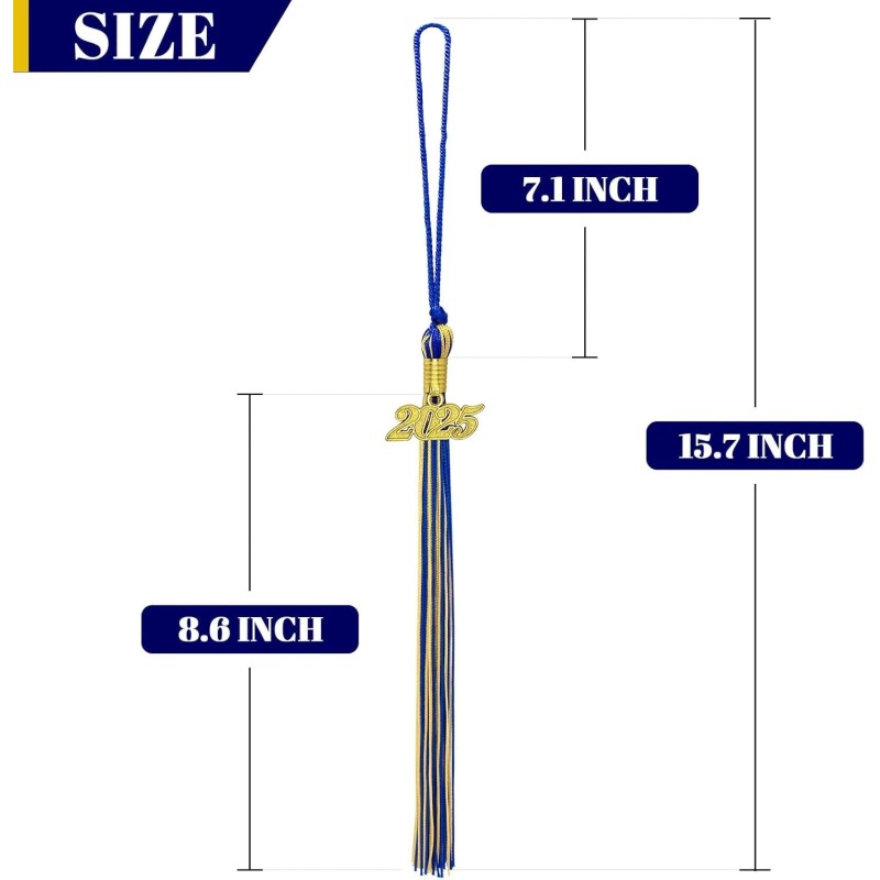 Hidreas 2025 Tassel Academic Graduation Royal Blue and 1 pcs,