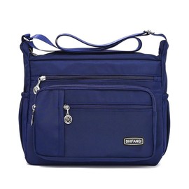 SHIFANQI Crossbody Bags for Women,Multiple Pockets Casual Ladies Shoulder Handbags,Waterproof Nylon Travel Purses, Lightweight Messenger Bag with Adjustable Strap (Small - Blue)