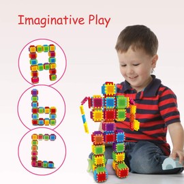 Dimple DC5190 360 Piece Set Interconnecting Stacking Building Toy Set for Boys & Girls, Makes 60 Blocks, Educational Fun, Great for Toddler Children