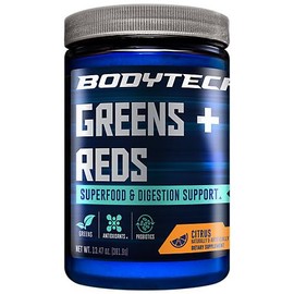 Greens + Reds Powder a" Superfood & Digestion Support a" Citrus (30 Servings)