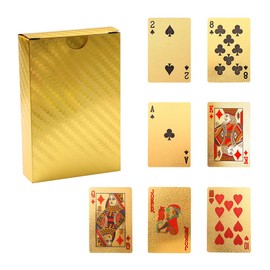 Lotsdonxia Waterproof Novelty Gold-Glinting Poker Cards – A Set of Premium Gold Playing Cards for Games, Tricks, and Party Accessories