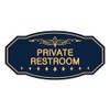 Signs ByLITA Victorian Private Restroom Sign (Navy Blue/Gold) - Large