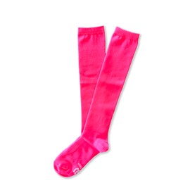 Solid Color Knee High Tube Socks with No Stripes (Neon Pink)