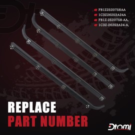 Front Inner Outer Window Molding Sweep Felt Trim Seal Weatherstrip Kit Compatible with Ford Vehicle F150 F250 F350 Bronco 1987-1997 Replace# E7TZ1521452A E7TZ1521453A F2TZ1521456A F2TZ1521457A (4PCS)