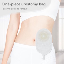 DERAYMI 10 Pack Urostomy Bags, Drainable One Piece Urostomy Pouches, Anti-Backflow Ostomy Bags with Drain Valve Closure for Ileostomy Colostomy Stoma Care 20-65mm Cut-to-Fit