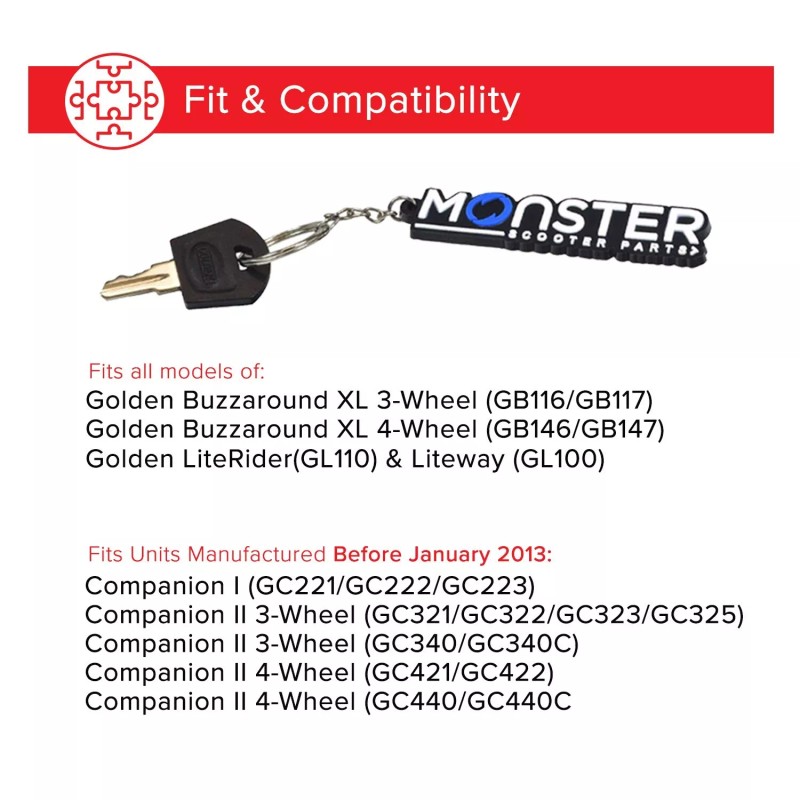 Golden Technologies Key for Golden Buzzaround, Companion (1st Gen), and