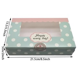 SECALIFE 6 Holes Cupcake Box, 12 Pieces Cupcake Boxes with Window Including Stickers, Cupcake Box for Carrying Displaying Tasty Muffins, Cupcakes, Fairy Cakes, Treats, Cookies