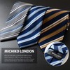 Michi Kolondon Brand Necktie, 100% Silk, Jacquard Woven Stripe, B