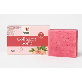 Sensual Aroma Collagen Soap Bar 110g - Face & Body Soap with Plant-Based Ingredients - Daily-Cleansing Bar for Men & Women with Refreshing-Scent