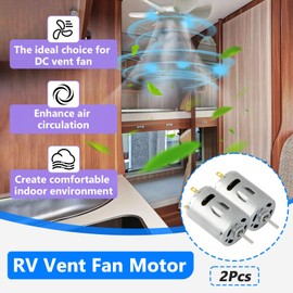 2Pcs 12V DC Fan Motor Fit for Ventline BVD0218-00, Ventline Ventadome, RV Bathroom Vent Fan Motor with Round Shaft